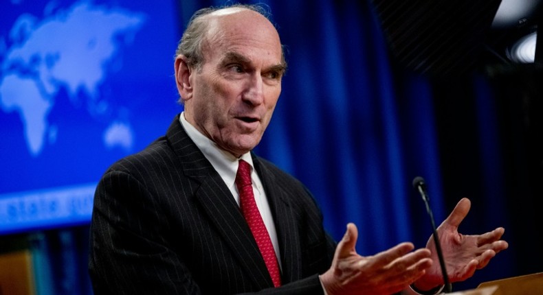 US special envoy to Venezuela Elliott Abrams is seen in Washington, DC in March 2020