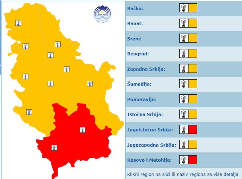 Meteoalarm za sutra