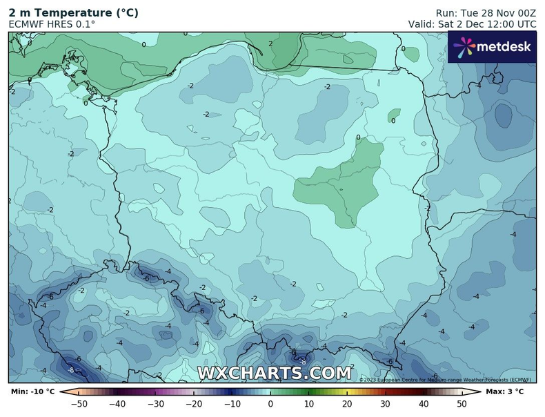 Zimno zapowiada się również weekend