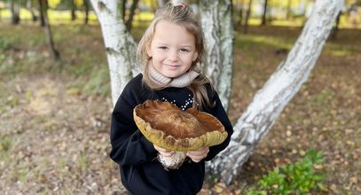 Niesamowite znalezisko 5-letniej Zosi! Nie uwierzycie, ile ważył grzyb gigant