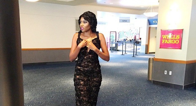 Yvonne Nelson in a 'not so little black dress' for 2015 BET Awards in Los Angeles