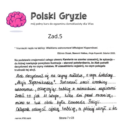 Egzamin ósmoklasisty 2024. Język polski [ARKUSZE CKE i ODPOWIEDZI]. Zadanie 5