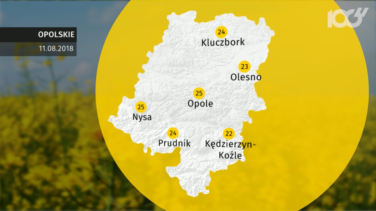 Pogoda Opole na dziś. Prognoza pogody 2018-08-11