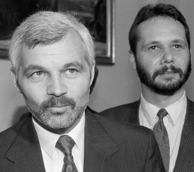 Jan Krzysztof Bielecki i Andrzej Zarębski w 1992 r.