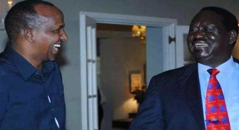 File image of Aden Duale with Raila Odinga