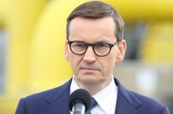 Konferencja prasowa premiera Mateusza Morawieckiego w siedzibie Operatora Gazociągów Przesyłowych GAZ-SYSTEM S.A. w Rembelszczyznie. 