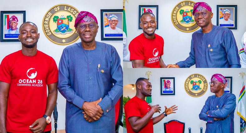 Governor Babajide Sanwo-Olu hosted Coach Dreh at his office on Monday, April 8. [@jidesanwoolu/x]