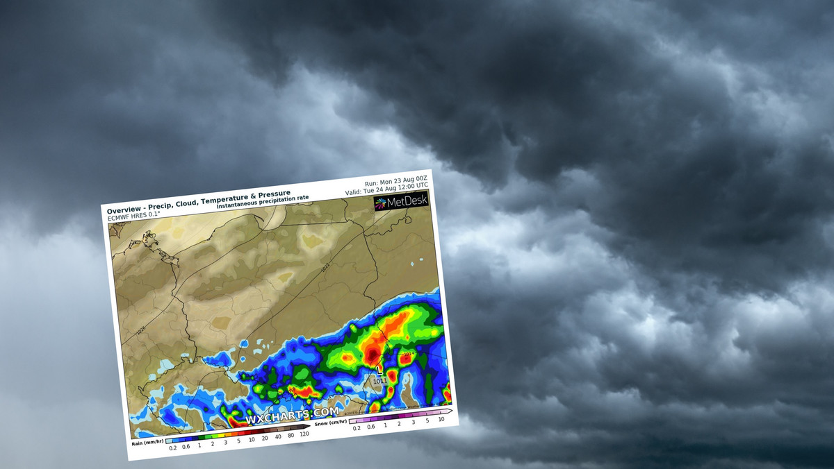 Pogoda na wtorek, 24 sierpnia. Ulewy i chłód na południu