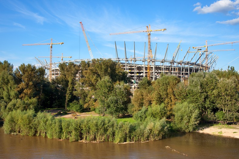 Budowa Stadionu Narodowego w Warszawie. Fot. Shutterstock.