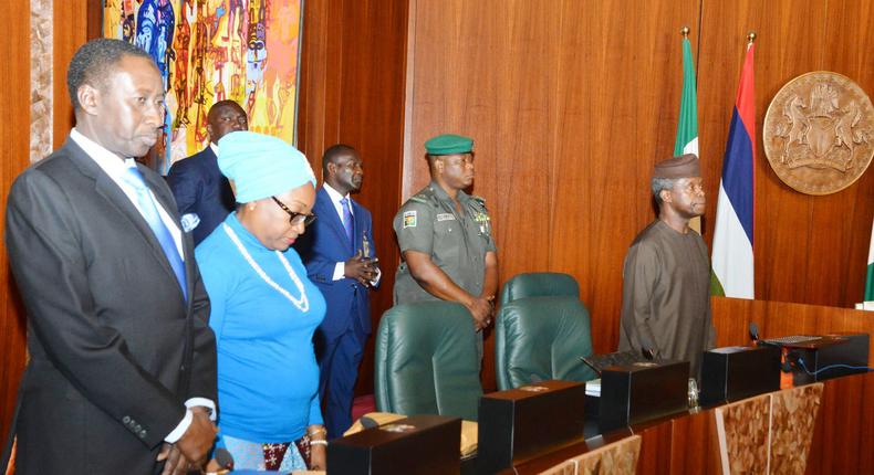 Osinbajo,presiding over the Federal Executive Council meeting.