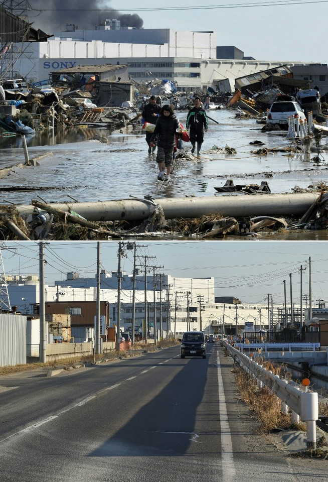 Tsunami w Japonii. Zniszczone miejsca kiedyś i obecnie