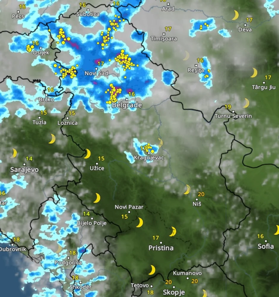 Nevreme u ponedeljak u 21 sat