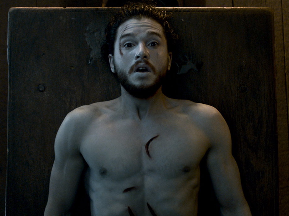 Kit Harington as Jon Snow, as he wakes up from death, on "Game of Thrones."