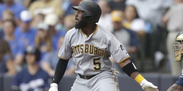 Pittsburgh Pirates second baseman Josh Harrison acknowledges the