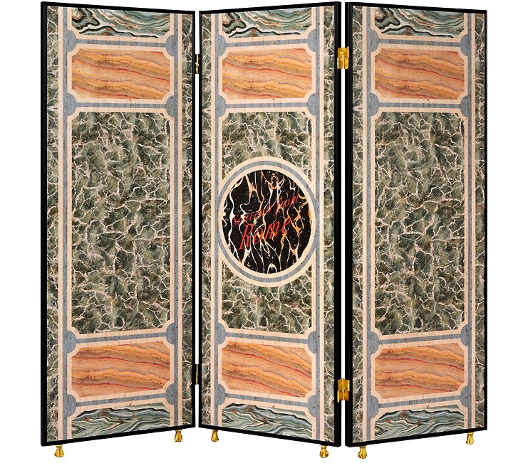 GUCCI Dreiflügeliger Paravent mit Marmorprint, Anfertigung auf Bestellung, für 14'450 Franken.