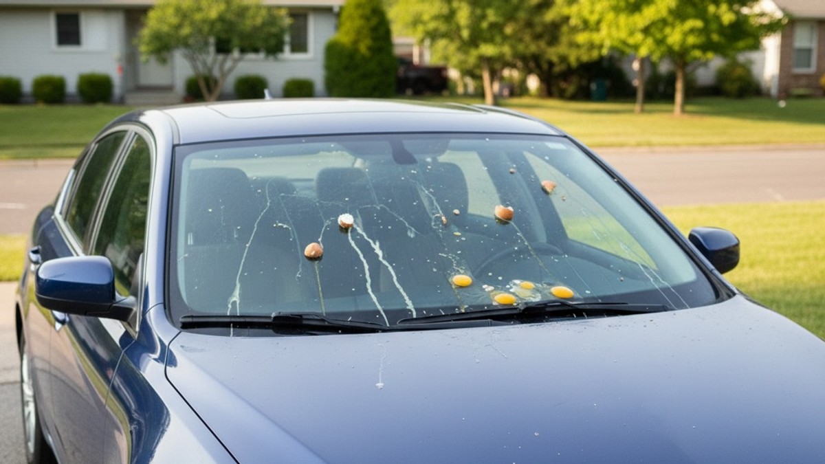 Razbijeno jaje na automobilu