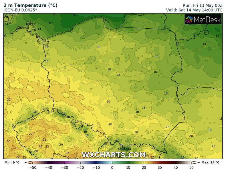 W wielu miejscach temperatura nie przekroczy 20 st. C