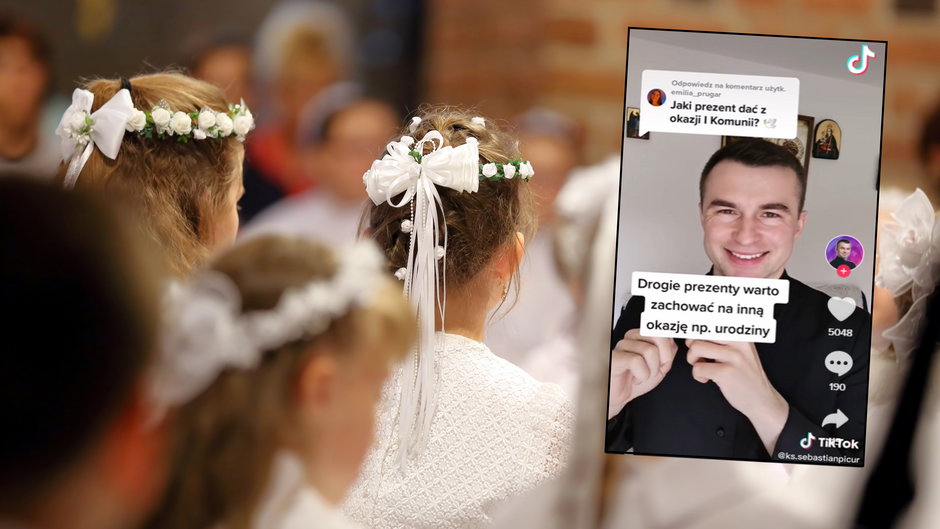 Jaki prezent jest najlepszy na komunię? Znany ksiądz odpowiada (screen: Tiktok.com/@ks.sebastianpicur)