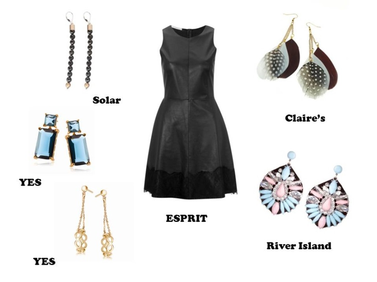 Sukienka Esprit: 399 pln Kolczyki Solar: 119 pln Kolczyki YES: 219 pln Kolczyki YES: 365 pln Kolczyki Claire’s: 9,90 pln Kolczyki River Island: 89 pln