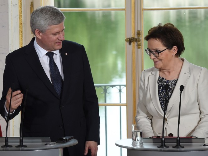 Premier Ewa Kopacz i premier Kanady Stephen Harper