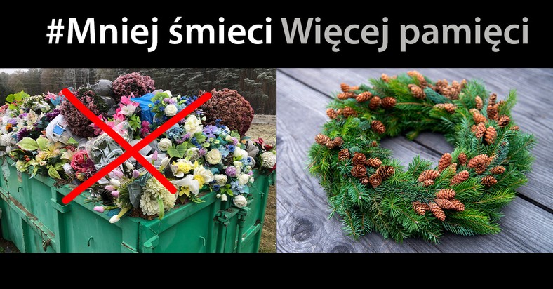 Mniej śmieci Więcej pamięci grafika Bogdan Kasperski Anielskie Ogrody