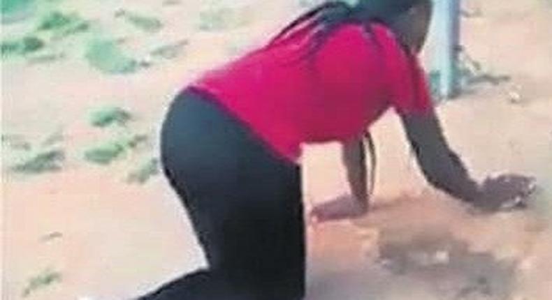 Angry wife forces husband’s side-chick to clean her home after catching them in bed