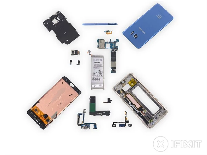 Samsung Galaxy Note Fan Editon po rozbiórce iFixit