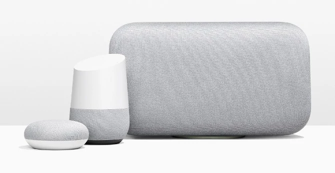 Rodzina inteligentnych głośników od Google: Home Mini, Home oraz Home Max.