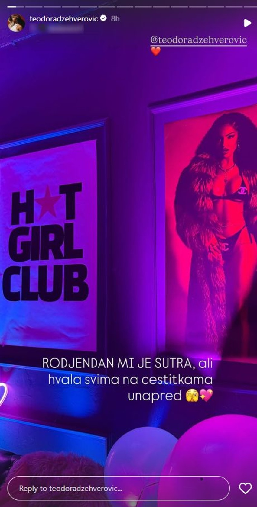 Teodora Džehverović, objava