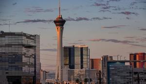 The Stratosphere is viewed from downtown on August 13, 2023 in Las Vegas, Nevada.George Rose/Getty Images