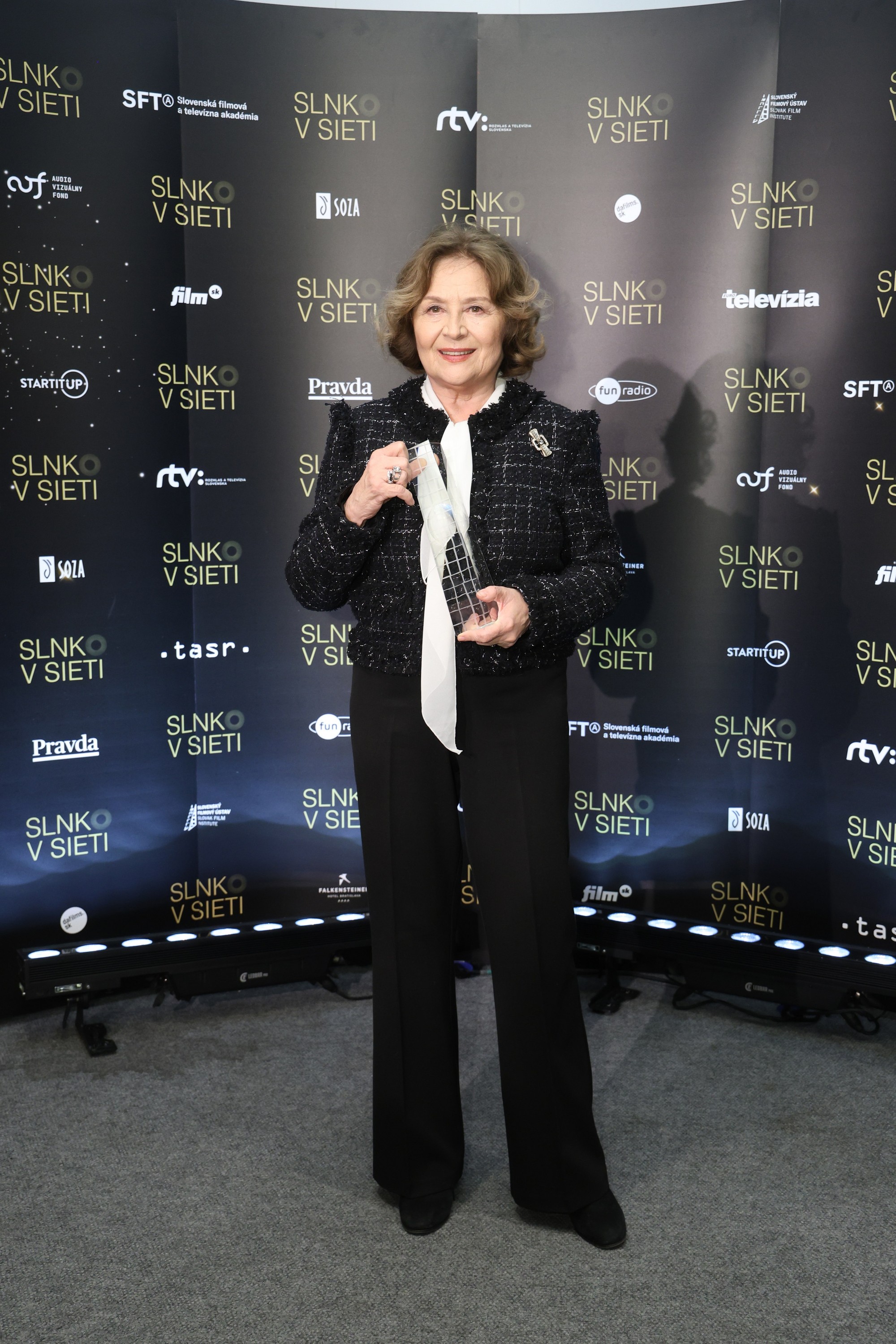 Emília Vášáryová na odovzdávaní Národných filmových cien Slnko v sieti za rok 2023.
