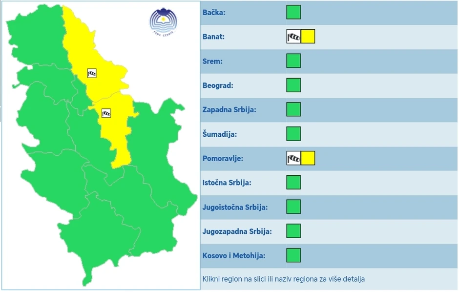 Meteoalarm za subotu 