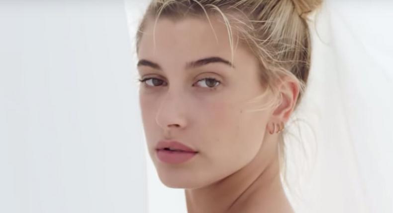 Hailey Baldwin in the Fyre Festival promo video.