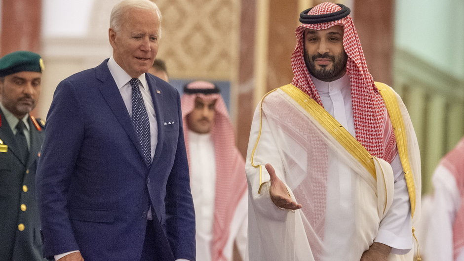 Mohammed bin Salman, saudyjski następca tronu podczas spotkania z Joe Bidenem.