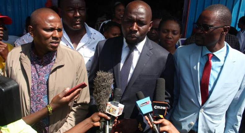 File image of Kimilili MP Didmus Barasa(Right) with Elgeyo-Marakwet Senator Kipchumba Murkomen (Centre) Kikuyu MP Kimani Ichungwa (left) at a past event