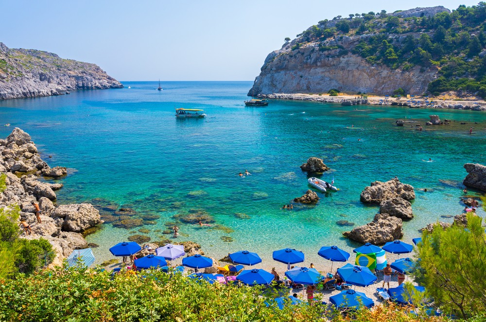 Zátoka Anthonyho Quinna na gréckom ostrove Rodos