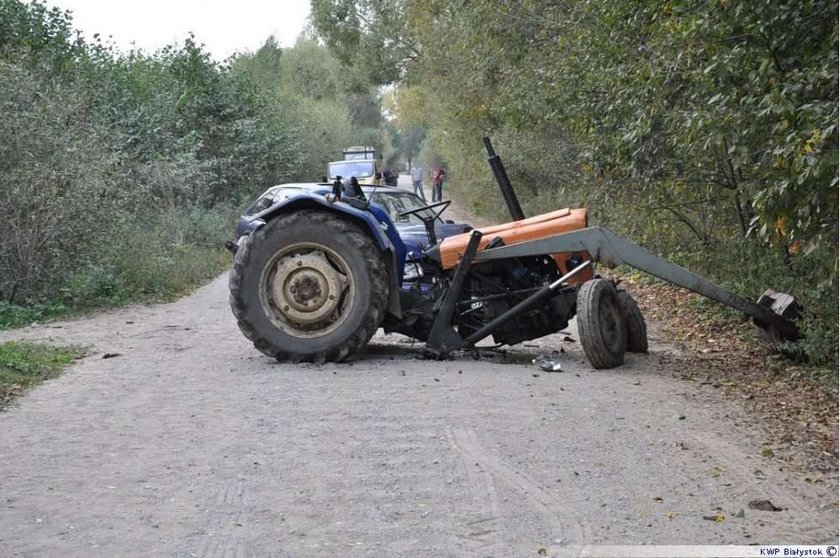 Traktor rozbił opla! Foty