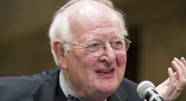 British-born economist Angus Deaton of Princeton University answers questions in a news conference after winning the 2015 economics Nobel Prize in Princeton, New Jersey, October 12, 2015.
