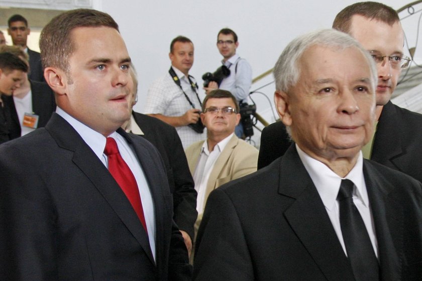 Adam Hofman i prezes Jarosław Kaczyński.