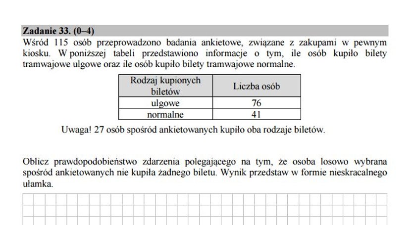 Arkusz egzaminacyjny - matematyka, poziom podstawowy