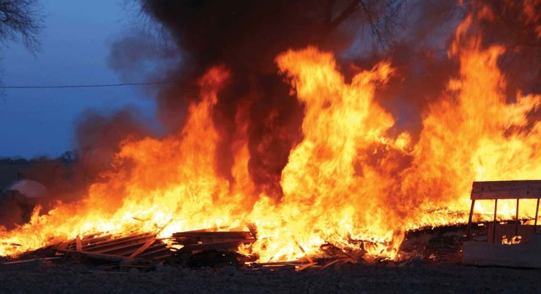 File image of a past fire incident at a secondary school