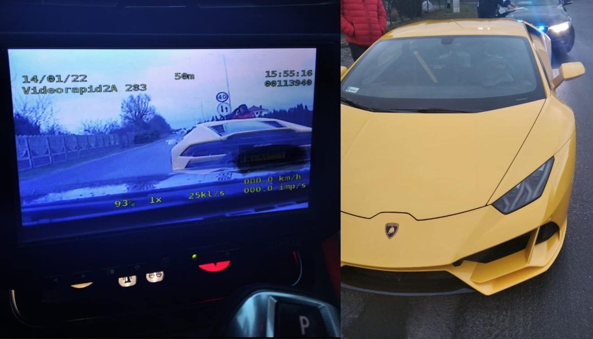 Lamborghini zatrzymane przez policję