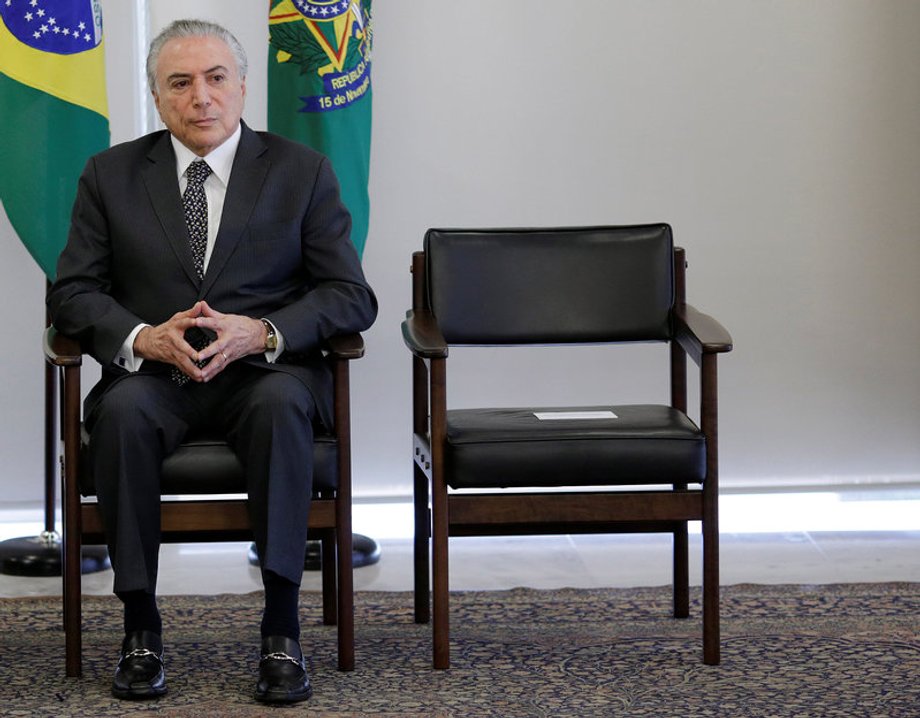 Brazilian President Michel Temer at a meeting with representatives of the Brazilian Chamber of Construction Industry and businessmen in Brasilia, May 25, 2017.