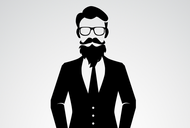 mężczyzna facet garnitur marynarka hipster broda wąsy