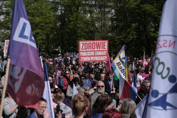Marsz Lewicy i związków zawodowych w Warszawie