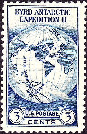 Znaczek US Post upamiętniający wyprawy Byrda, 1933 r.