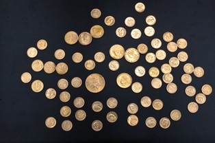 Skarb w lesie pod Szczecinem. Poszukiwacze odnaleźli 70 złotych monet [ZDJĘCIA]