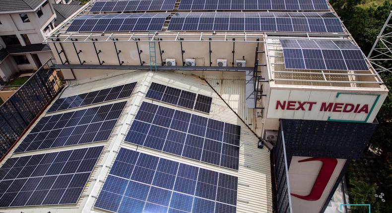 Solar Panels across the Next Media Park buildings