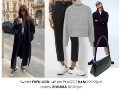 Duży sweter i ogromny płaszcz - gorący duet sezonu. STYLIZACJE