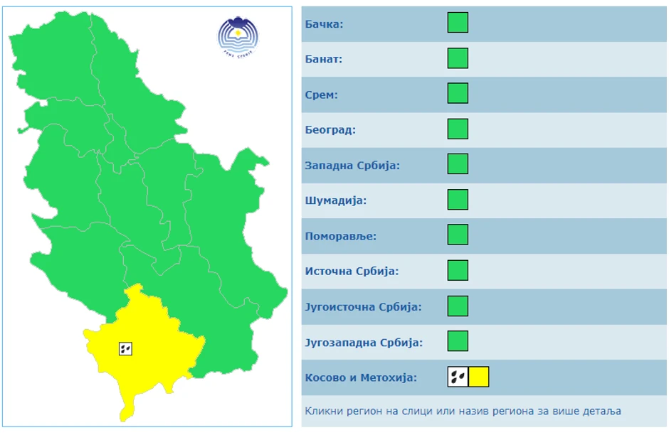 Meteoalarm za 18. april